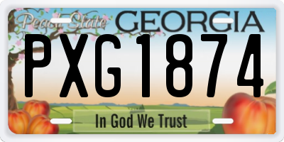 GA license plate PXG1874