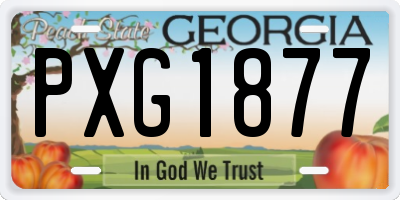 GA license plate PXG1877