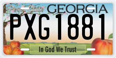 GA license plate PXG1881