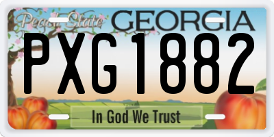 GA license plate PXG1882