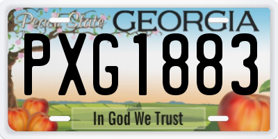 GA license plate PXG1883
