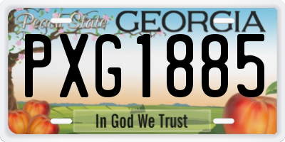 GA license plate PXG1885