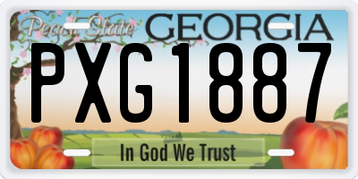GA license plate PXG1887