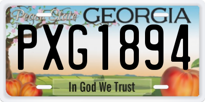 GA license plate PXG1894