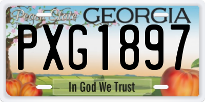 GA license plate PXG1897