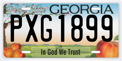 GA license plate PXG1899