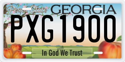 GA license plate PXG1900