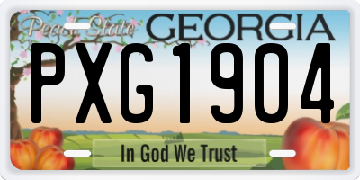 GA license plate PXG1904