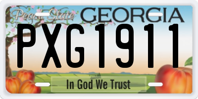 GA license plate PXG1911