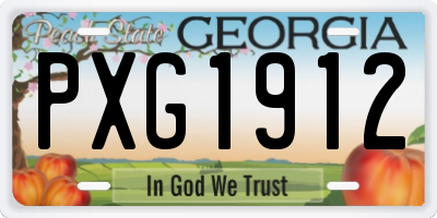 GA license plate PXG1912