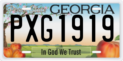 GA license plate PXG1919
