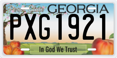 GA license plate PXG1921