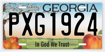 GA license plate PXG1924