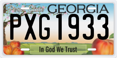 GA license plate PXG1933
