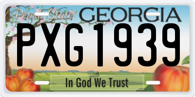 GA license plate PXG1939