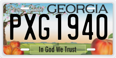 GA license plate PXG1940