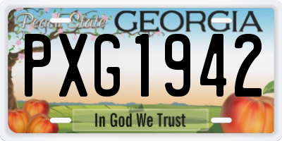GA license plate PXG1942