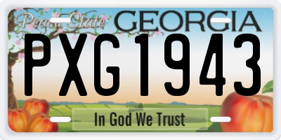 GA license plate PXG1943