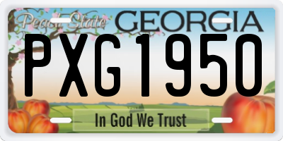 GA license plate PXG1950