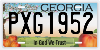 GA license plate PXG1952