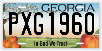 GA license plate PXG1960