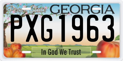 GA license plate PXG1963