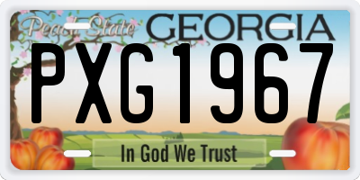 GA license plate PXG1967