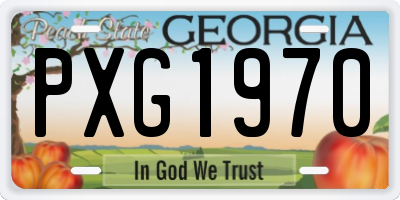 GA license plate PXG1970