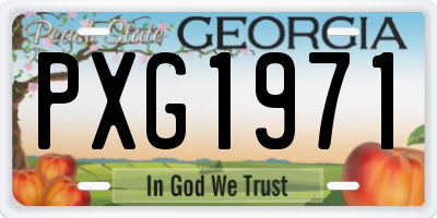 GA license plate PXG1971
