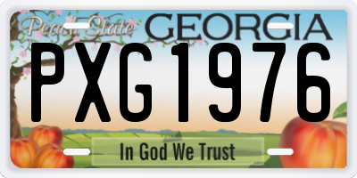 GA license plate PXG1976