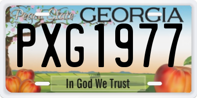 GA license plate PXG1977