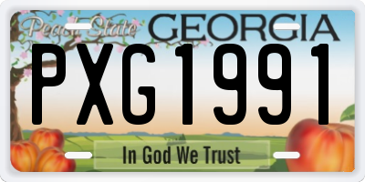 GA license plate PXG1991