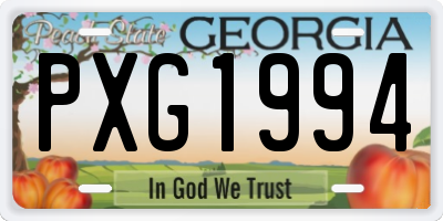 GA license plate PXG1994