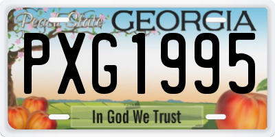 GA license plate PXG1995