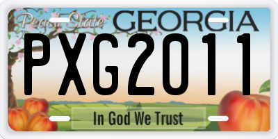 GA license plate PXG2011