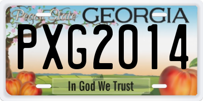 GA license plate PXG2014