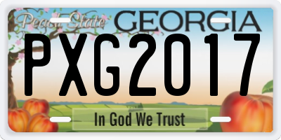 GA license plate PXG2017