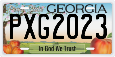 GA license plate PXG2023