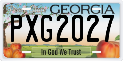 GA license plate PXG2027