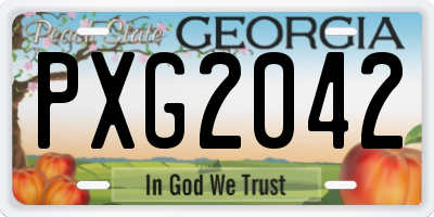 GA license plate PXG2042