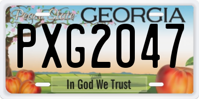 GA license plate PXG2047