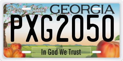 GA license plate PXG2050