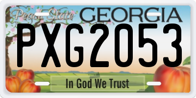 GA license plate PXG2053