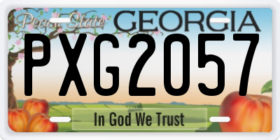 GA license plate PXG2057