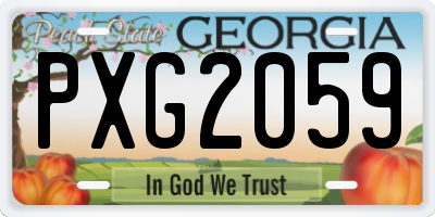 GA license plate PXG2059