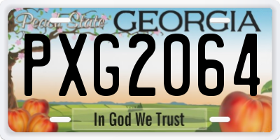 GA license plate PXG2064