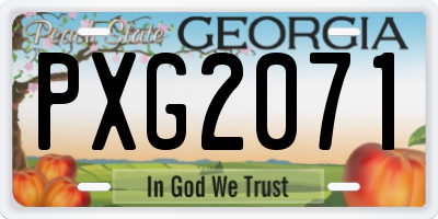 GA license plate PXG2071