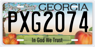 GA license plate PXG2074
