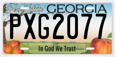 GA license plate PXG2077