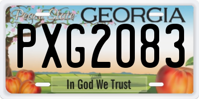 GA license plate PXG2083